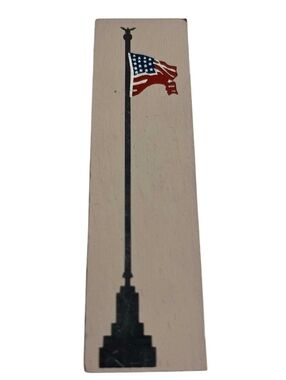 Cat's Meow Village American Flag Reversible Faline Wood Block